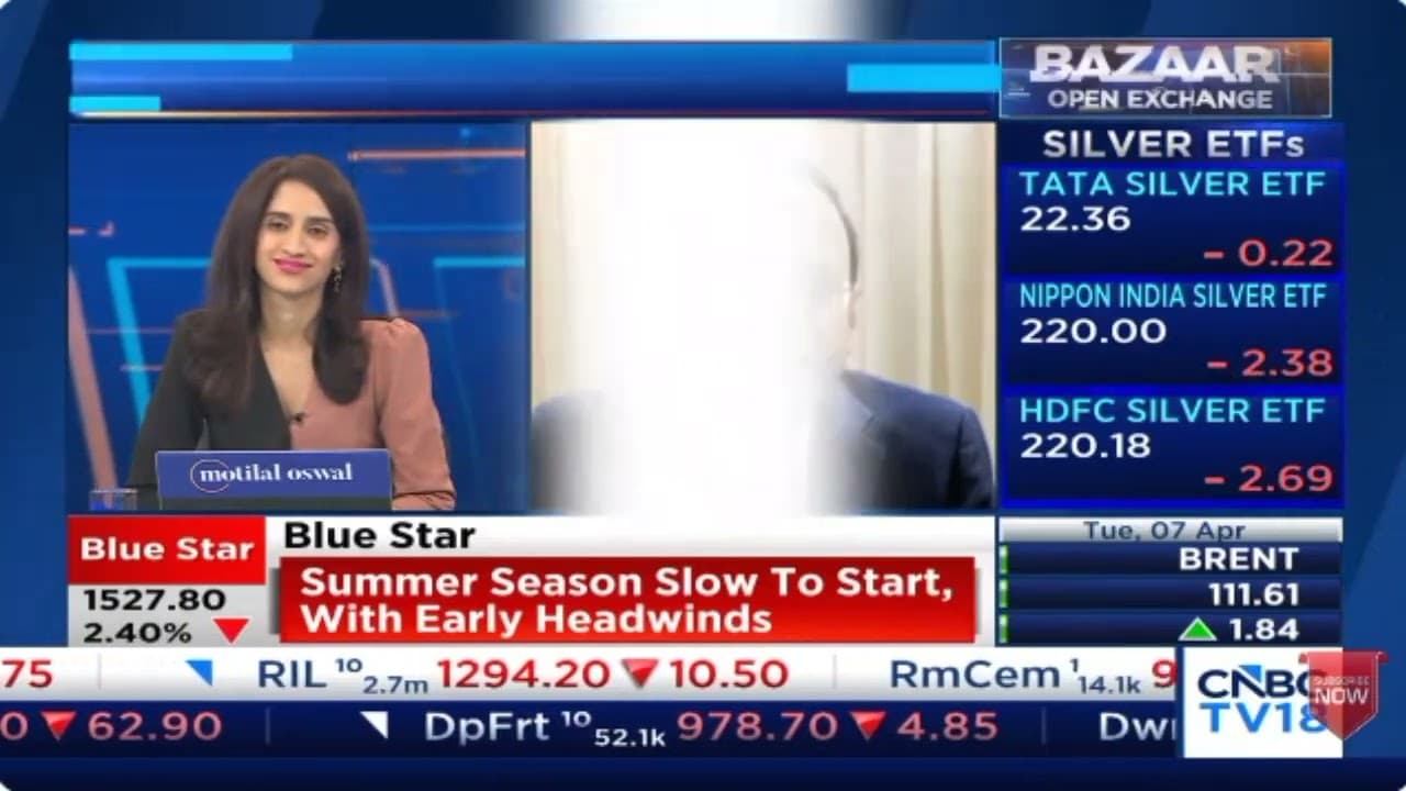 Mr B Thiagarajan - MD, Blue Star - CNBC TV18 - Business and Market Outlook