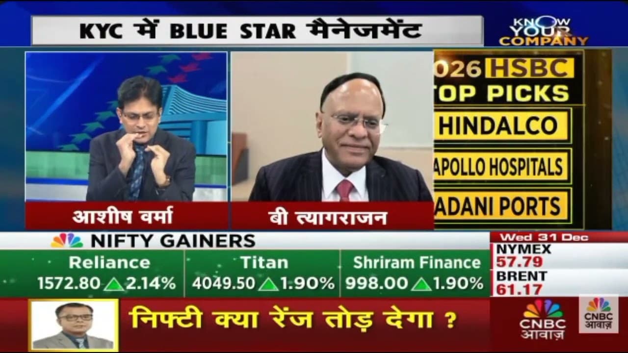 Mr B Thiagarajan - MD, Blue Star - CNBC Awaaz - Business and Market Outlook